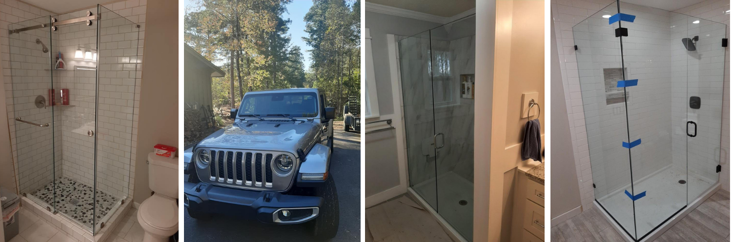 Auto glass and three glass shower enclosures