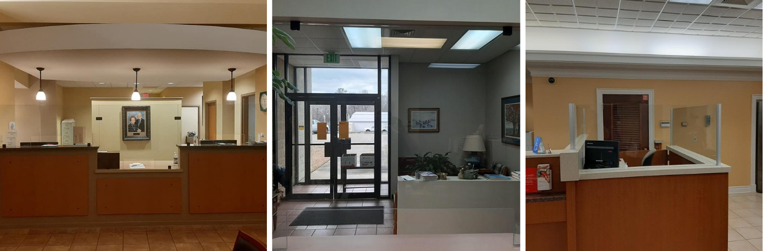 office glass enclosures and a glass entrance door