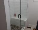 Custome size shower with matte black hardware.